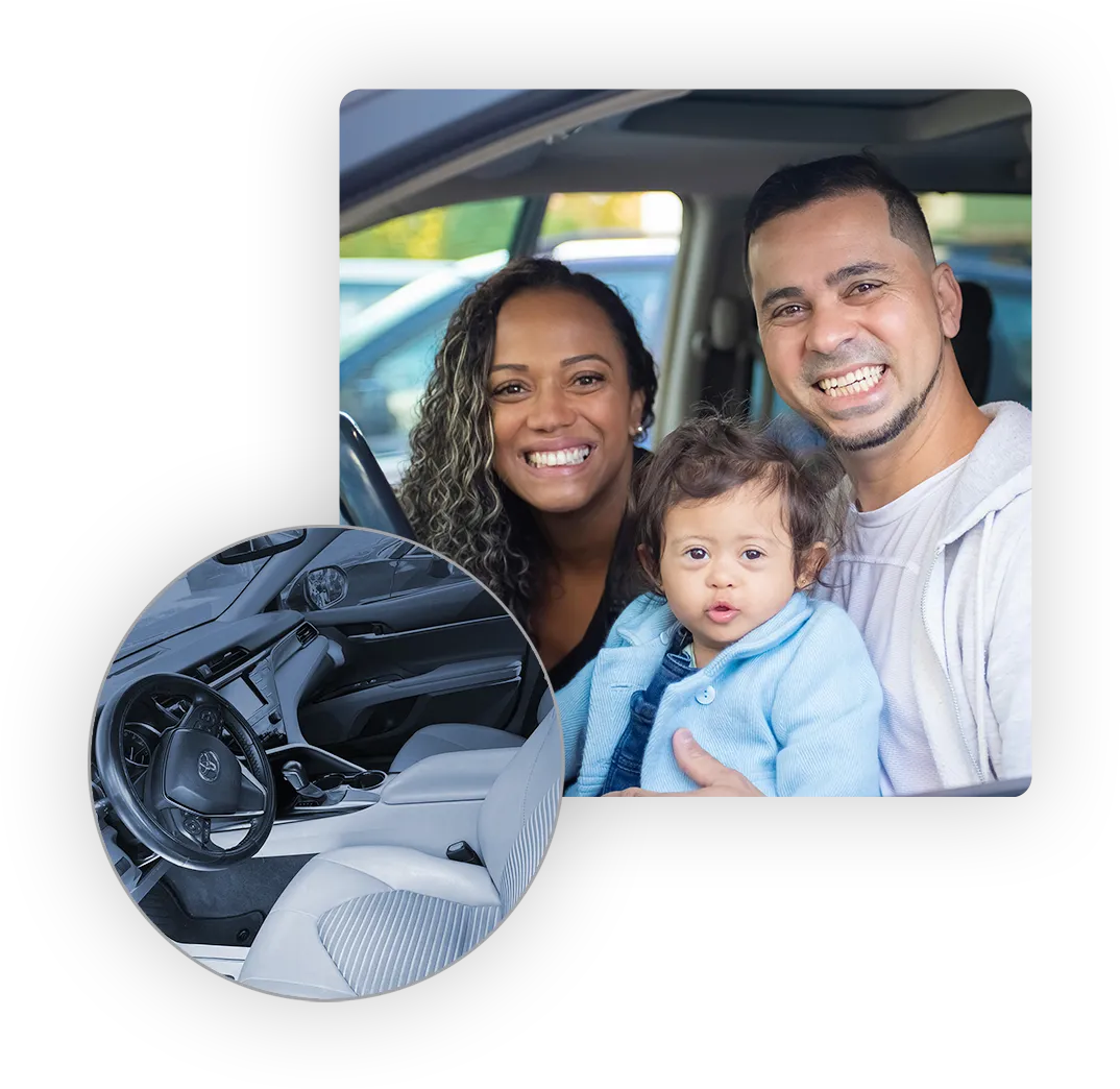 collage de imágenes de compra de coches