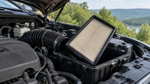Photo for used car air filters in Rogers AR: clean engine air filter lifted from its housing